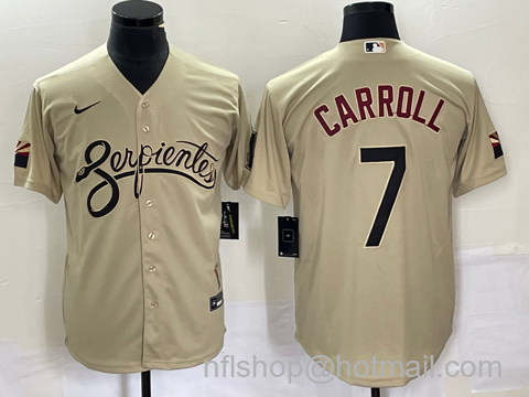 Corbin Carroll Men's Arizona Diamondbacks #7 2021 City Connect Cool Base Stitched Jersey - Gold