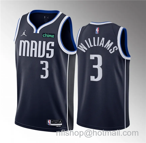 Grant Williams Men's Dallas Mavericks #3 Statement Edition Stitched Basketball Jersey - Navy