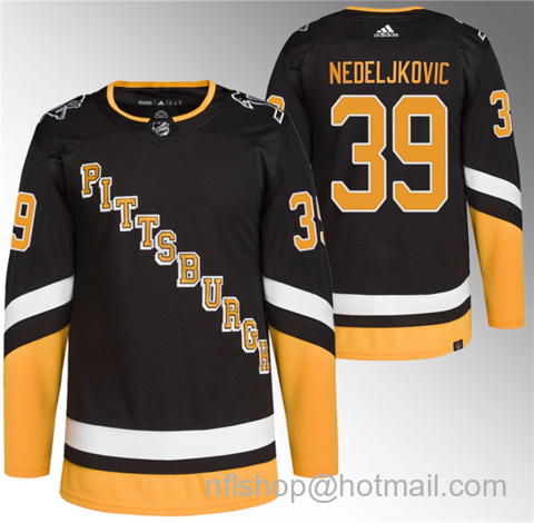 Alex Nedeljkovic Men's Pittsburgh Penguins #39 2021-22 Alternate Primegreen Stitched Jersey - Black