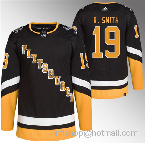 Reilly Smith Men's Pittsburgh Penguins #19 Stitched Jersey - Black