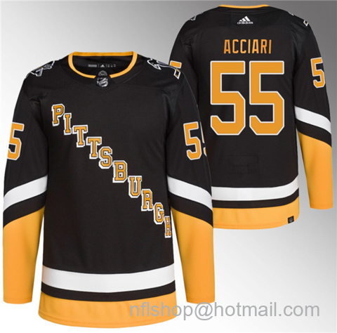 Noel Acciari Men's Pittsburgh Penguins #55 2021-22 Alternate Primegreen Stitched Jersey - Black