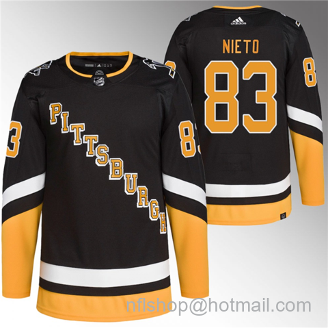 Matt Nieto Men's Pittsburgh Penguins #83 2021-22 Alternate Primegreen Stitched Jersey - Black