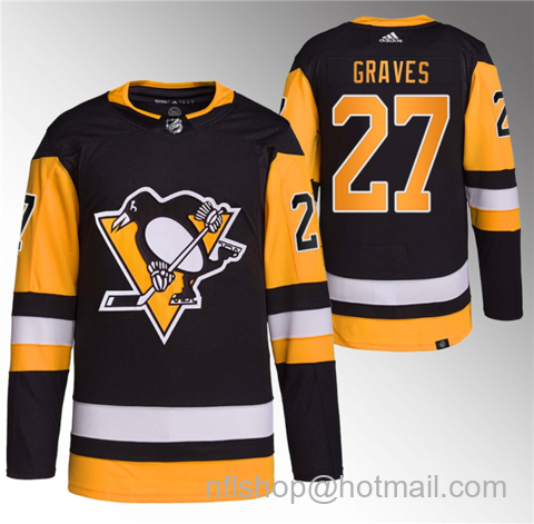 Ryan Graves Men's Pittsburgh Penguins #27 Stitched Jersey - Black