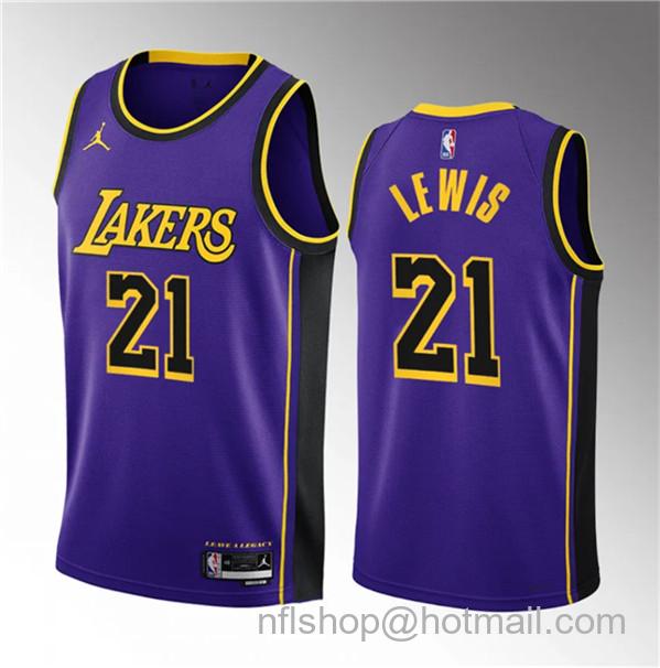 Maxwell Lewis Men's Los Angeles Lakers #21 2023 Draft Statement Edition Stitched Basketball Jersey - Purple