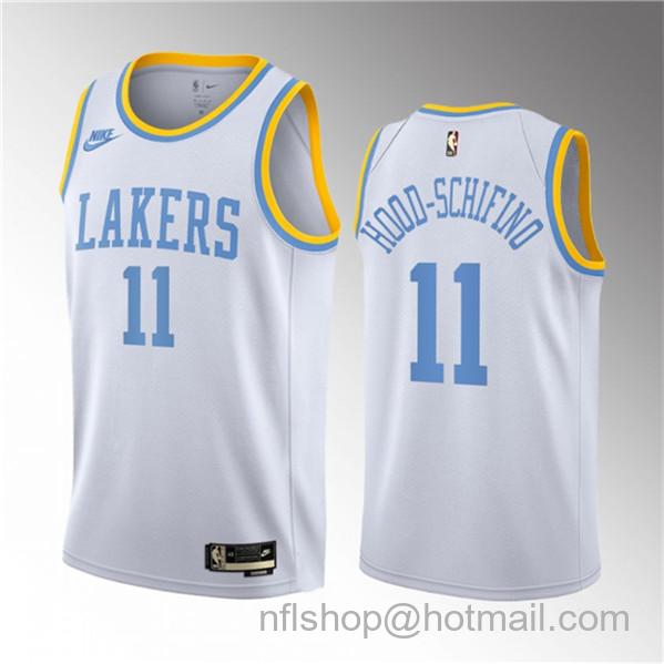 Jalen Hood-Schifino Men's Los Angeles Lakers #11 2023 Draft Classic Edition Stitched Basketball Jersey - White