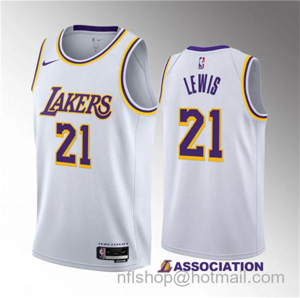 Maxwell Lewis Men's Los Angeles Lakers #21 2023 Draft Association Edition Stitched Basketball Jersey1 - White