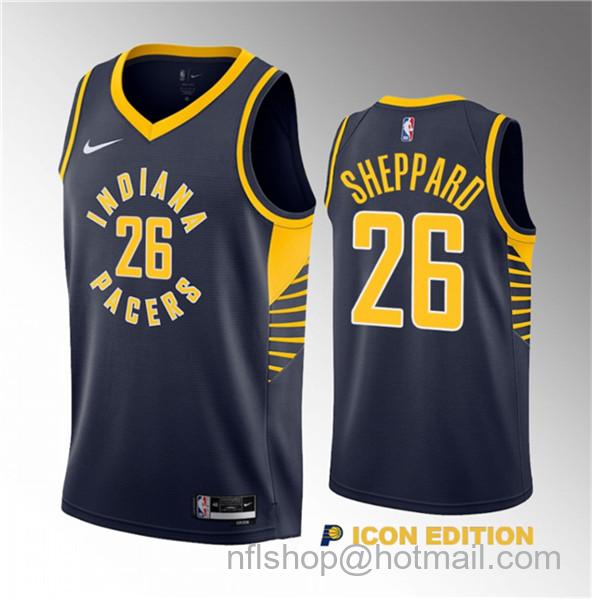 Ben Sheppard Men's Indiana Pacers #26 2023 Draft Icon Edition Stitched Basketball Jersey - Navy