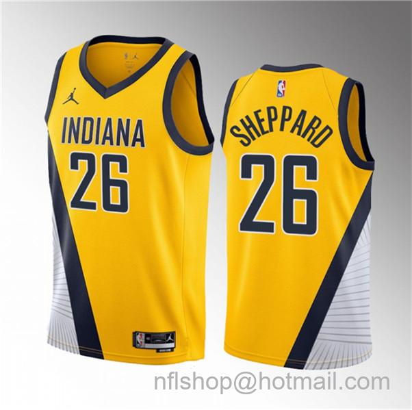 Ben Sheppard Men's Indiana Pacers #26 2023 Draft Statement Edition Stitched Basketball Jersey - Yellow