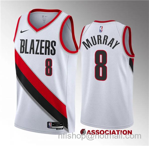 Kris Murray Men's Portland Trail Blazers #8 2023 Draft Association Edition Stitched Basketball Jersey - White