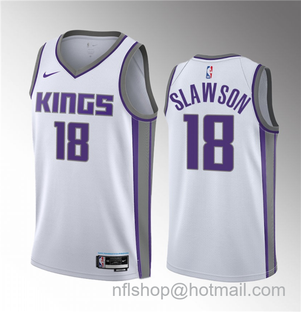 Jalen Slawson Men's Sacramento Kings #18 2023 Draft Association Edition Stitched Jersey - White