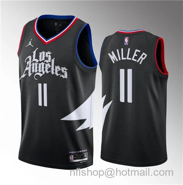 Jordan Miller Men's Los Angeles Clippers #11 2023 Draft Statement Edition Stitched Jersey - Black