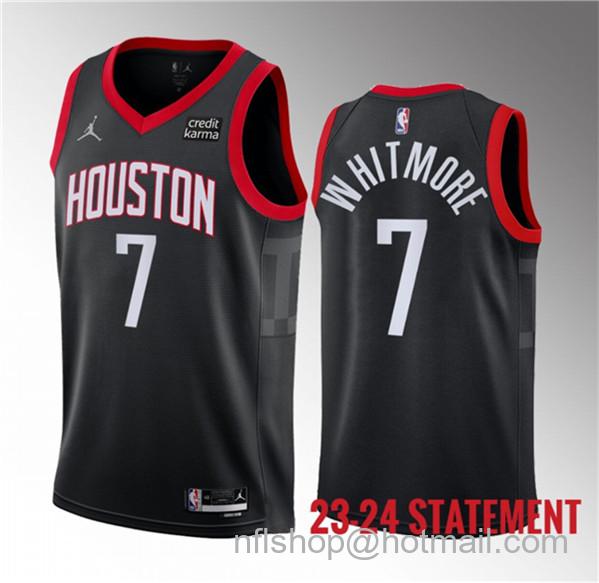 Cam Whitmore Men's Houston Rockets #7 2023 Draft Statement Edition Stitched Basketball Jersey - Black