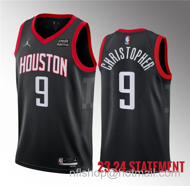 Josh Christopher Men's Houston Rockets #9 2023 Statement Edition Stitched Basketball Jersey - Black