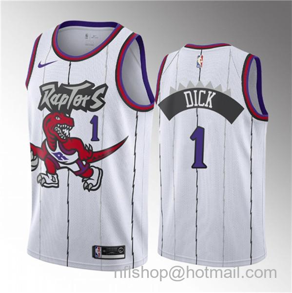 Gradey Dick Men's Toronto Raptors #1 2023 Draft Classic Edition Stitched Basketball Jersey - White