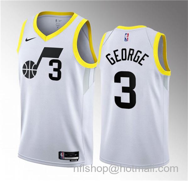 Keyonte George Men's Utah Jazz #3 2023 Draft Association Edition Stitched Basketball Jersey - White