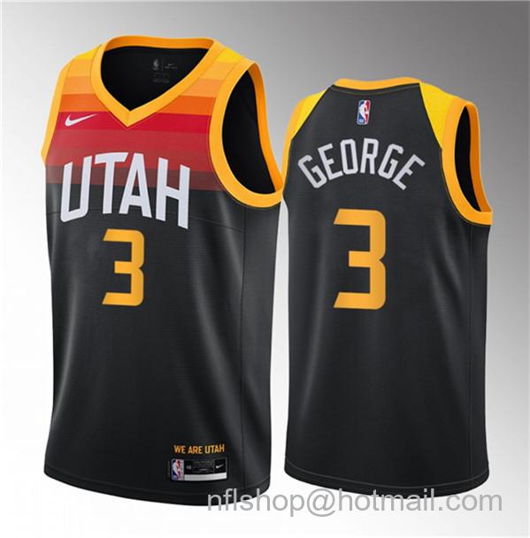 Keyonte George Men's Utah Jazz #3 2023 Draft City Edition Stitched Basketball Jersey - Black