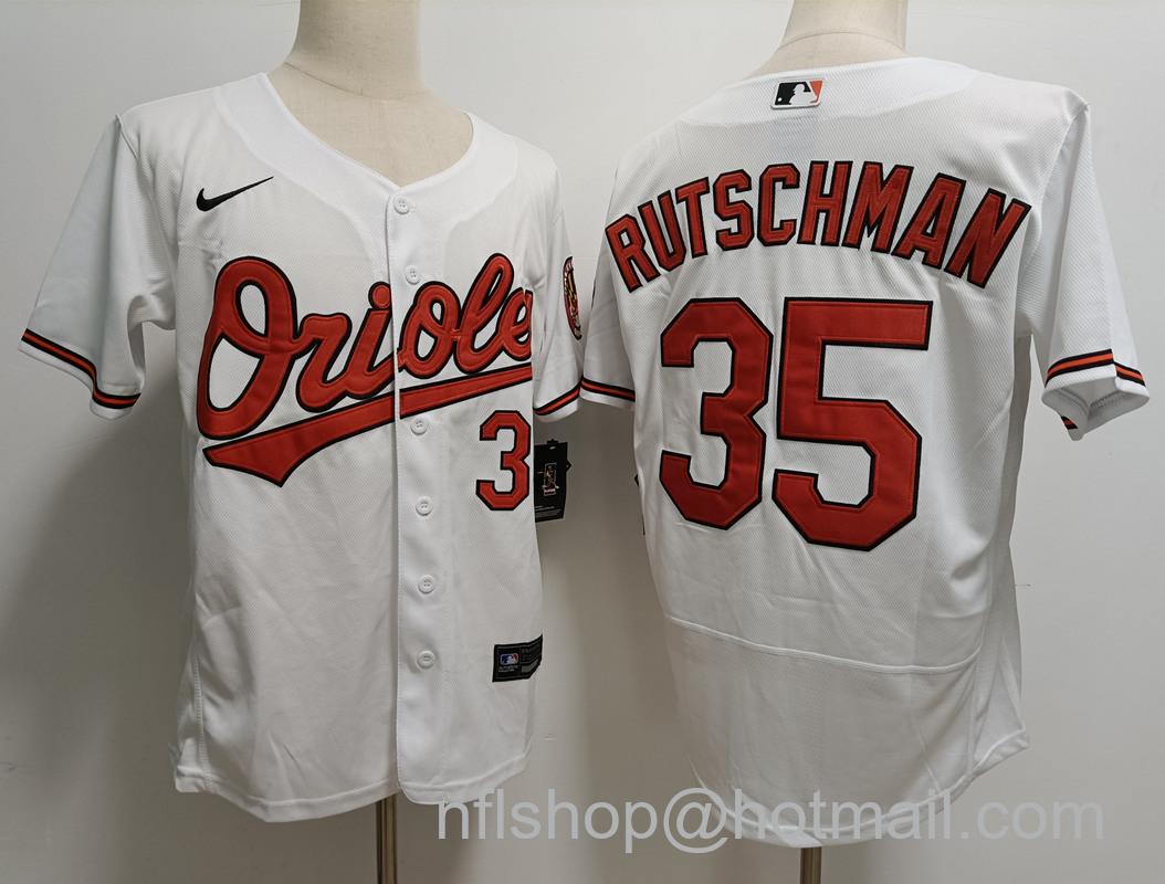 Adley Rutschman Men's Baltimore Orioles #35 Stitched Flex Base Nike Jersey - White