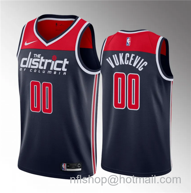 Tristan Vukcevic Men's Washington Wizards #00 2023 Draft Statement Edition Stitched Jersey - Navy