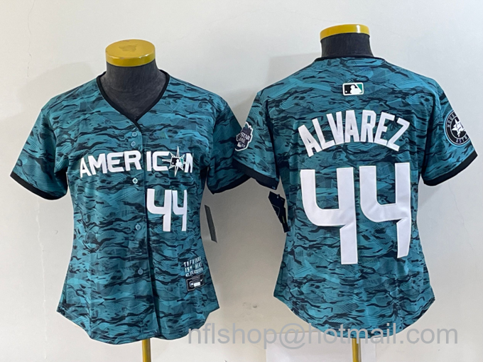 Women's Houston Astros #44 Yordan Alvarez Teal 2023 All Star Cool Base Stitched Baseball Jersey