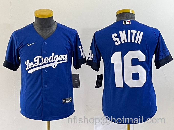 Women's Los Angeles Dodgers #16 Will Smith Blue Stitched Cool Base Nike Jersey