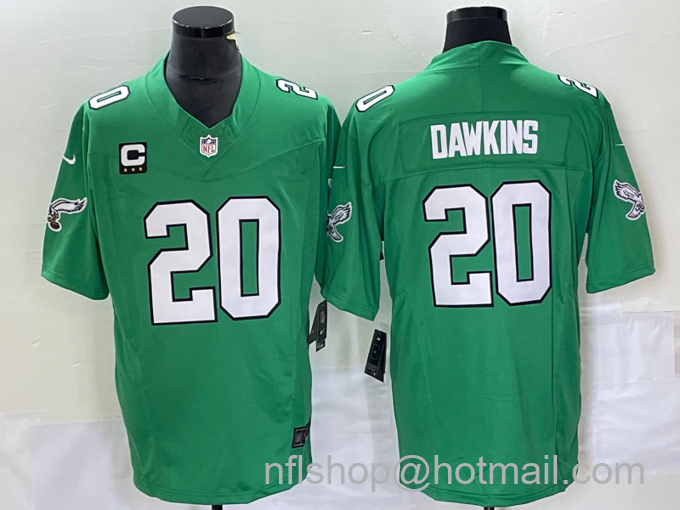 Men's Philadelphia Eagles #20 Brian Dawkins Green 2023 F.U.S.E. Vapor Untouchable With C Patch Stitched Football Jersey