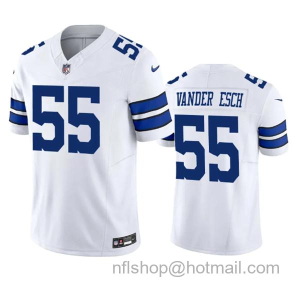 Men's Dallas Cowboys #55 Leighton Vander Esch White 2023 F.U.S.E. Vapor Limited Stitched Football Jersey