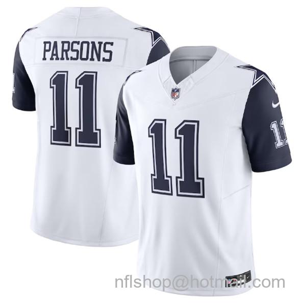 Men's Dallas Cowboys #11 Micah Parsons White 2023 F.U.S.E. Vapor Limited Stitched Football Jersey