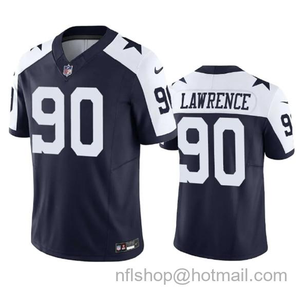 Men's Dallas Cowboys #90 Demarcus Lawrence Navy 2023 F.U.S.E. Vapor Limited Stitched Football Jersey