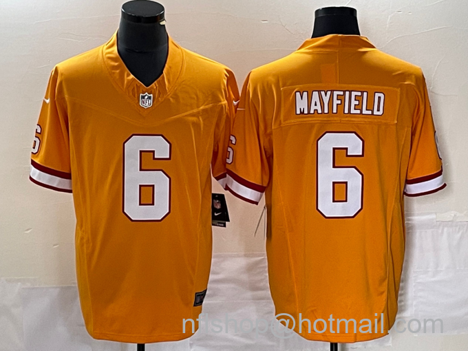 Men's Tampa Bay Buccaneers #6 Baker Mayfield Orange 2023 F.U.S.E. Throwback Limited Stitched Jersey