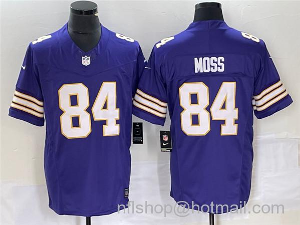 Men's Minnesota Vikings #84 Randy Moss Purple 2023 F.U.S.E. Vapor Untouchable Limited Stitched Jersey