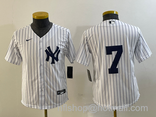 Mickey Mantle Youth New York Yankees #7 No Name Stitched Nike Cool Base Throwback Jersey - White