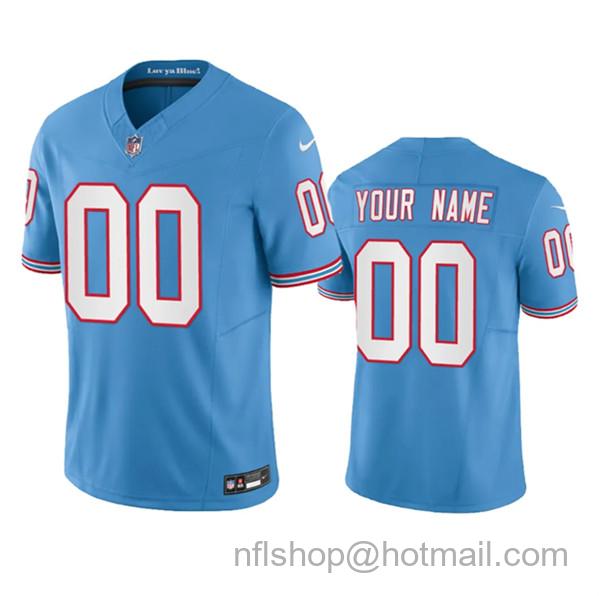 Custom Men's Tennessee Titans Active Player Light Blue 2023 F.U.S.E. Vapor Limited Throwback Stitched Football Jersey