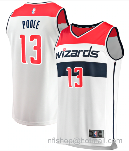 Jordan Poole Men's Washington Wizards #13 Icon Edition Stitched Jersey - White