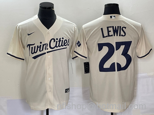 Royce Lewis Men's Minnesota Twins #23 Cool Base Stitched Baseball Jersey - Cream