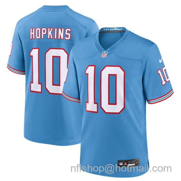 DeAndre Hopkins Men's Tennessee Titans #10 Throwback Player Stitched Game Jersey - Light Blue