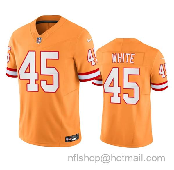 Devin White Men's Tampa Bay Buccaneers #45 Throwback Limited Stitched Jersey - Orange