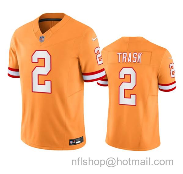 Kyle Trask Men's Tampa Bay Buccaneers #2 Throwback Limited Stitched Jersey - Orange