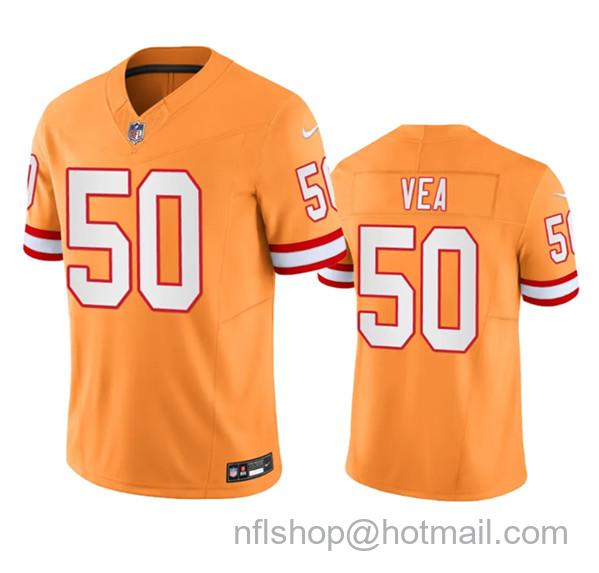 Vita Vea Men's Tampa Bay Buccaneers #50 Throwback Limited Stitched Jersey - Orange