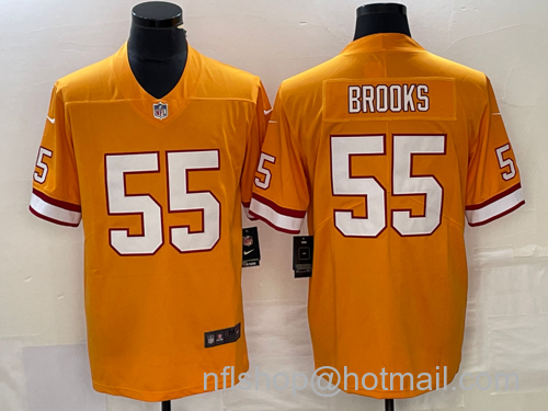 Derrick Brooks Men's Tampa Bay Buccaneers #55 Limited Stitched Throwback Jersey - Yellow