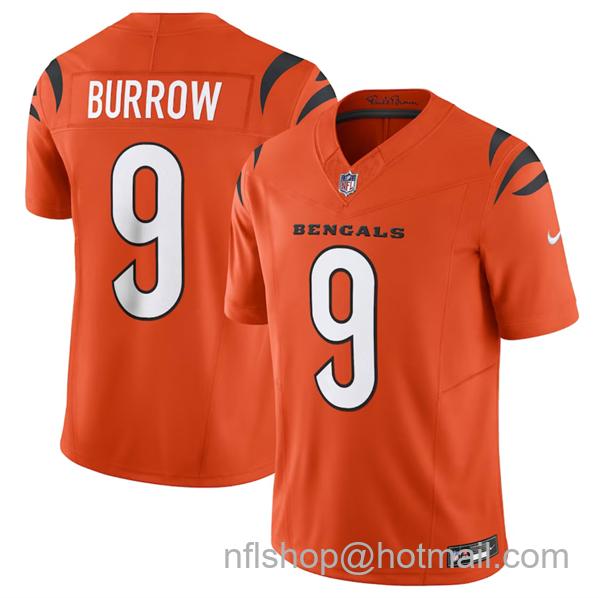 Joe Burrow Men's Cincinnati Bengals #9 2023 F.U.S.E. Vapor Untouchable Limited Stitched Jersey - Orange