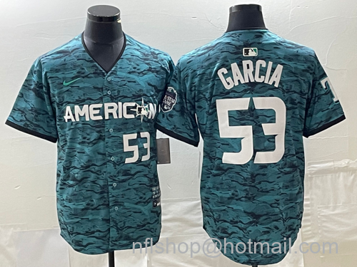 Adolis Garcia Men's Texas Rangers #53 2023 All Star Stitched Baseball Jersey - Number Teal