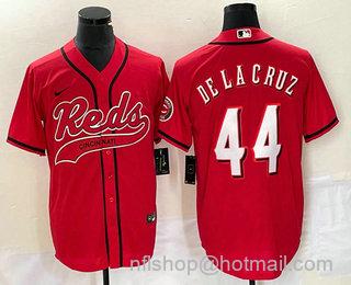 Men's Cincinnati Reds #44 Elly De La Cruz With Patch Cool Base Stitched Baseball Jersey - Red