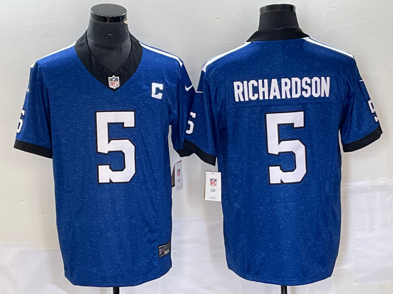 Men's Indianapolis Colts #5 Anthony Richardson Royal 2023 FUSE Indiana Nights Limited Stitched Jersey