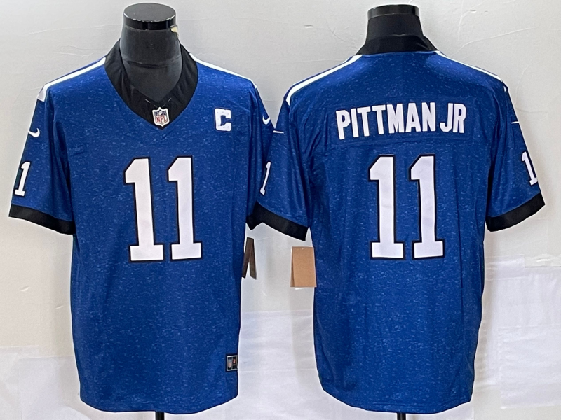 Men's Indianapolis Colts #11 Michael Pittman Jr Royal 2023 FUSE Indiana Nights Limited Stitched Jersey