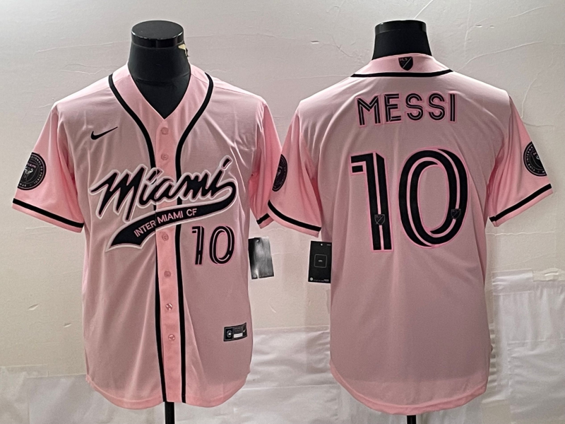 Men's Inter Miami CF #10 Lionel Messi Pink Cool Base Stitched Jersey