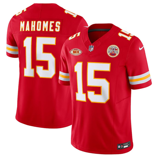 Men's Kansas City Chiefs #15 Patrick Mahomes Red 2023 F.U.S.E. With NKH Patch Vapor Untouchable Limited Football Stitched Jersey