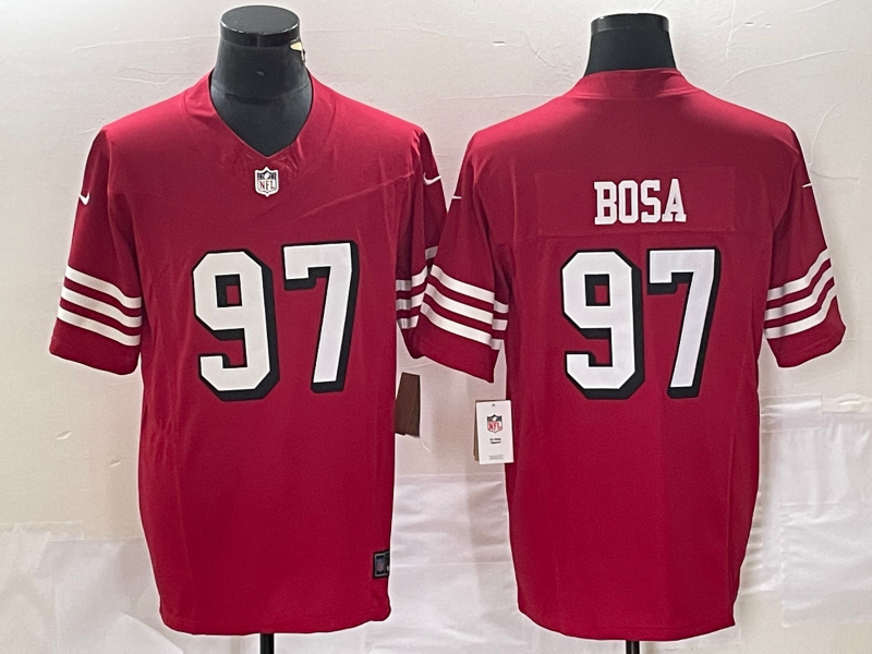 Men's San Francisco 49ers #97 Nick Bosa New Red 2023 F.U.S.E. Vapor Untouchable Limited Stitched Football Jersey