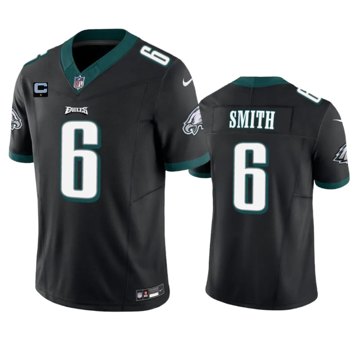 Men's Philadelphia Eagles #6 DeVonta Smith Black 2023 F.U.S.E. With 1-Star C Patch Vapor Vapor Untouchable Limited Football Stitched Jersey