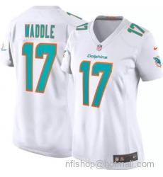 Women's Miami Dolphins #17 Jaylen Waddle White Vapor Untouchable Stitched Jersey