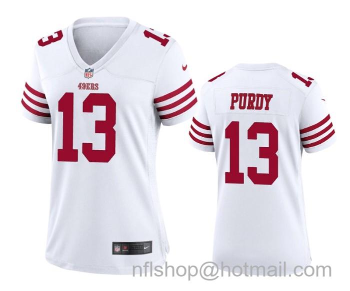 Women's San Francisco 49ers #13 Brock Purdy White Stitched Game Jersey(Run Small)